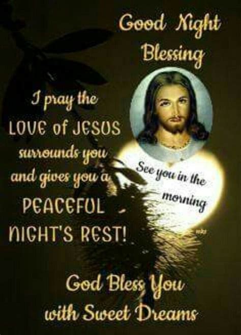 Jesus With The Words Good Night Blessing On It