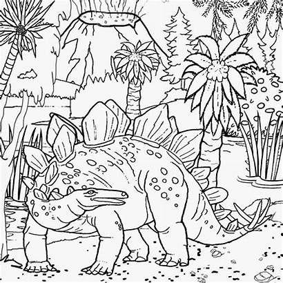 Coloring Dinosaur Pages Jurassic Stegosaurus Reptile Printable