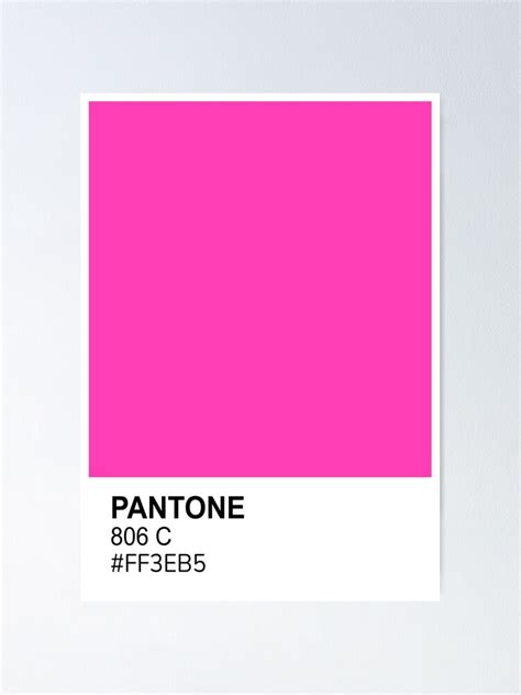 Bright Pink Gradient Pantone Color Swatch Poster By Softlycarol