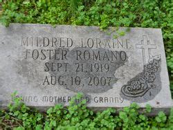 Mildred Loraine Foster Romano 1919 2007 Find A Grave Memorial