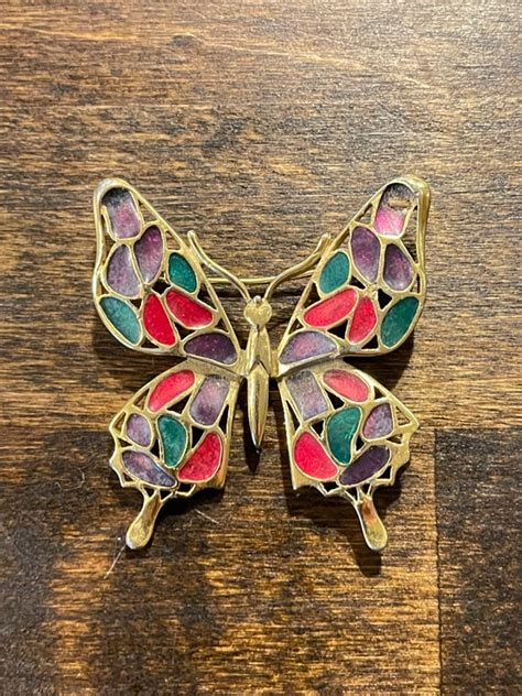 Vintage Trifari Butterfly Brooch Gem