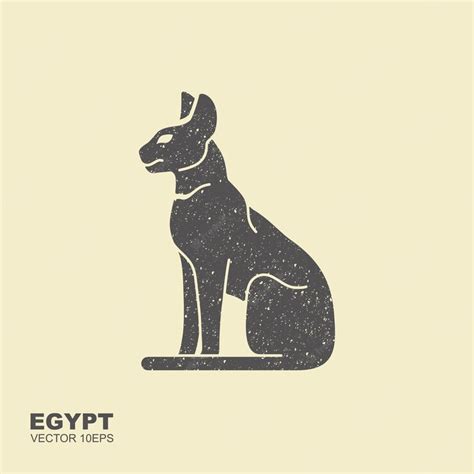Schwarze ägyptische Katze Bastet Altägyptische Göttin Vektor Illustration Premium Vektor