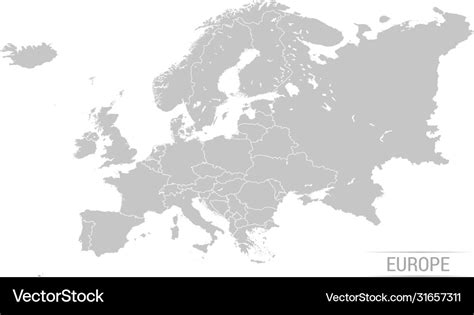 Grey Europe Map Royalty Free Vector Image Vectorstock