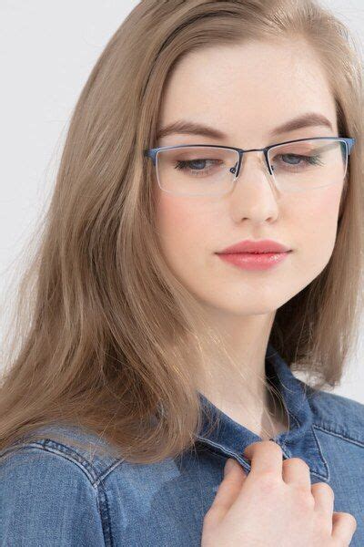 Furox Rectangle Navy Frame Eyeglasses Eyebuydirect In 2021 Stylish Eyeglasses Glasses For