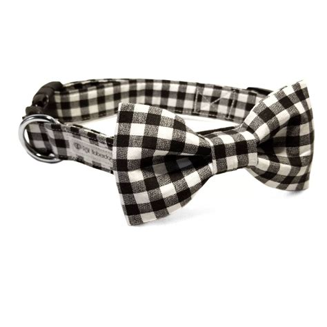 Buffalo Plaid Dog Collar And Bow Tie Plaid Black Gingham Etsy In