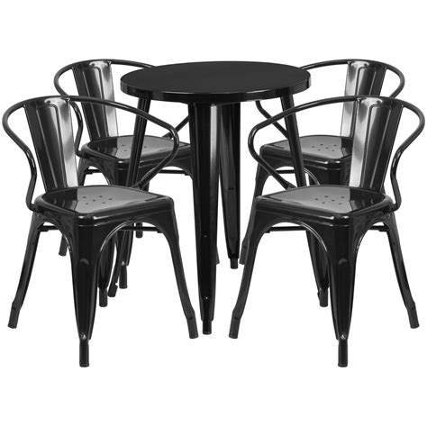 Flash Furniture Commercial Grade 24 Round Metal Indoor Outdoor Table