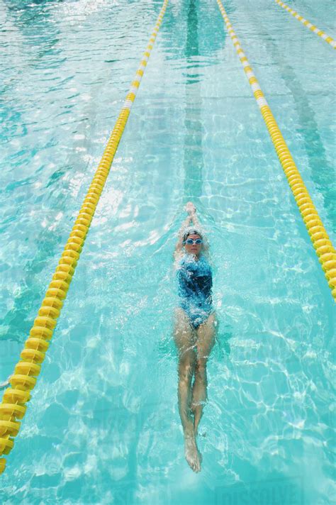 Woman Swimming Laps Stock Photo Dissolve