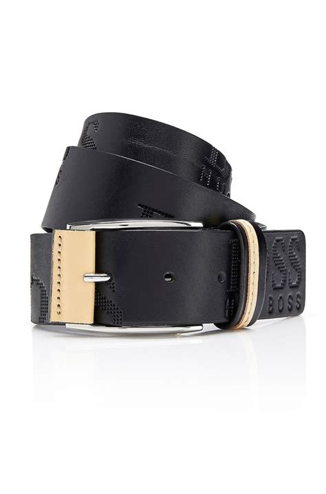 Hugo Boss Millow Leather Perforated Logo Belt Cinto