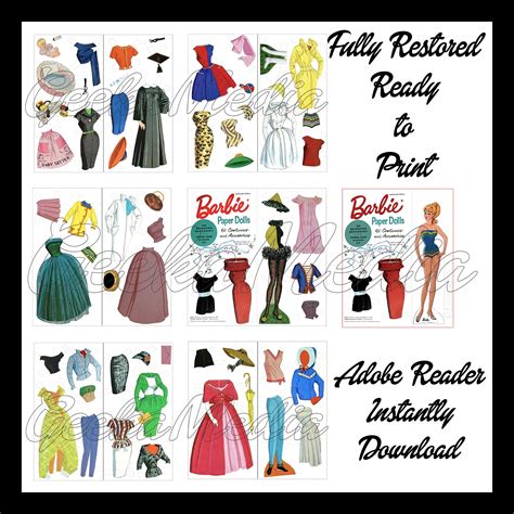 barbie paper dolls print and play costume paper doll book from 1964 toy dolls playset in hd pdf