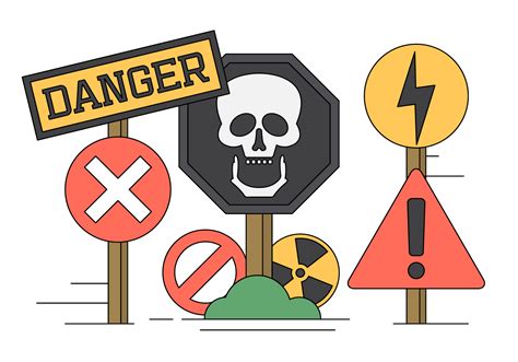 Vector Illustration Of Danger Sings And Icons 146136 Vector Art At Vecteezy