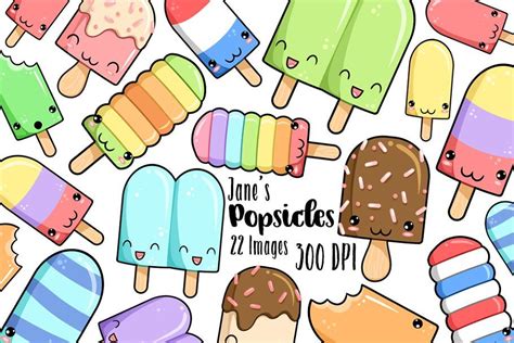 Kawaii Popsicle Clipart Clip Art Popsicle Art Popsicles