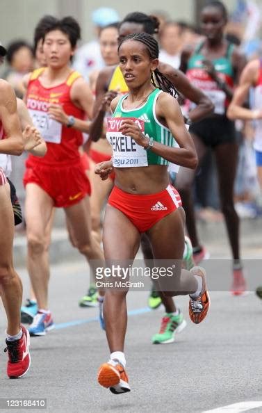 Bezunesh Bekele Of Ethiopia Competes In The Womens Marathon During