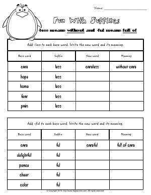 Vocabulary Prefixes And Suffixes Worksheet