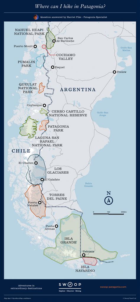 Map Showing Where You Can Hike In Patagonia The Abundance Of World