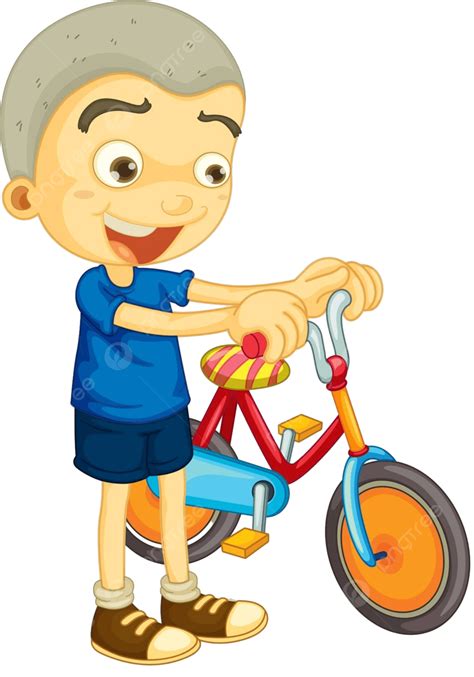 A Boy Playing Bicycle Child Vector Smiling Vector Child Vector