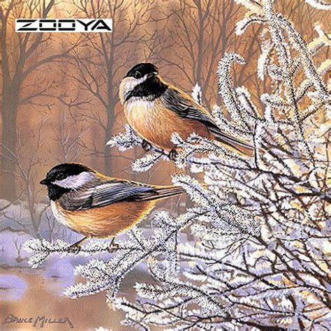Zooya New Animal Birds Diy Diamond Painting Kits Snow Winter Square