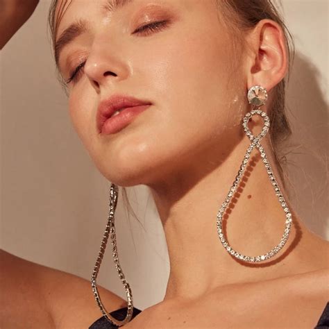 Aliexpress Com Buy Meidi Large Dangle Earrings Rhinestone Crystal
