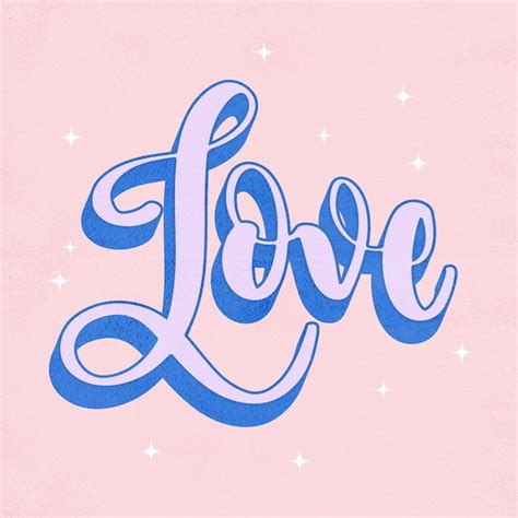 Free Vector Love Lettering In Vintage Style