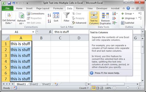 Split Text Into Multiple Cells In Excel