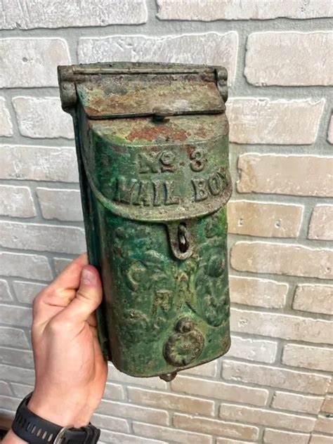 antique griswold no 3 cast iron mailbox w peep hole cover 361 353 124 99 picclick