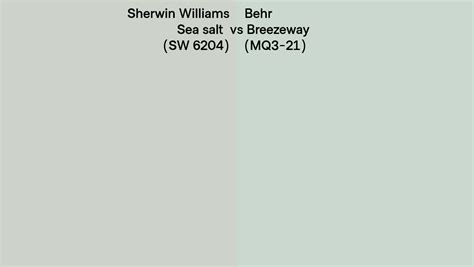 Sherwin Williams Sea Salt Sw 6204 Vs Behr Breezeway Mq3 21 Side By