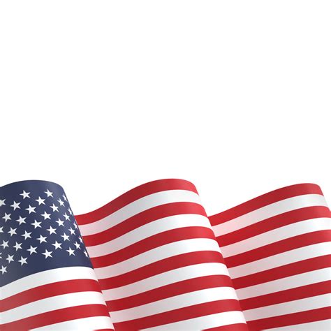 United States Flag Design National Independence Day Banner Element Transparent Background Png