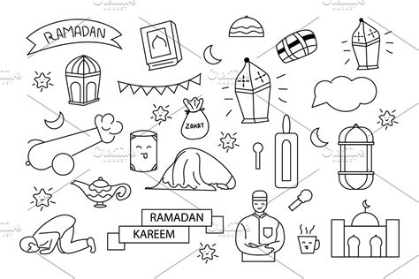 Islamic Doodle Bundles Pre Designed Photoshop Graphics Creative Market