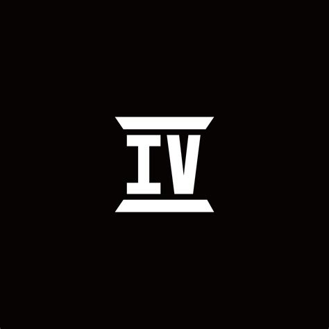 Iv Logo Monogram With Pillar Shape Designs Template 2963348 Vector Art
