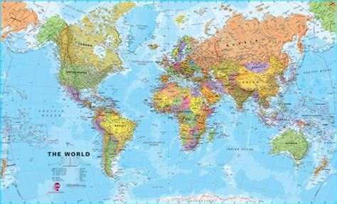 World Wall Map Political XL This Extra Large Politically Colored