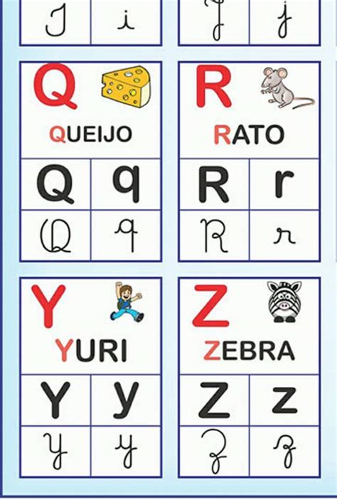 Cartaz Grande Do Alfabeto Com Quatro Tipos De Letras ~ Atividades