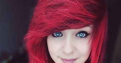 Cute Emo Girl Red Long Hair Piercing Beauty Dressing Stylish Wow Images