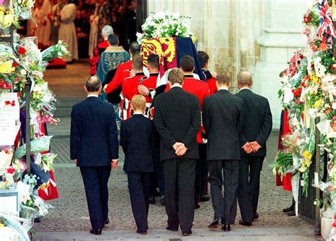 prince william and harry talk funeral walk behind princess diana s coffin us weekly