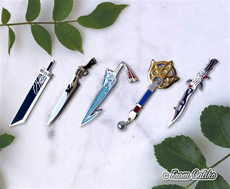 Final Fantasy Weapons Enamel Pins Ff7 Buster Sword Ff8 Etsy