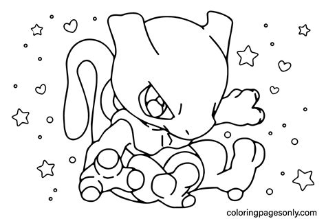 Mewtwo Coloring Page Free - Free Printable Coloring Pages