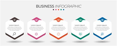 5 Step Business Infographic With Hexagons 1108284 Vector Art At Vecteezy