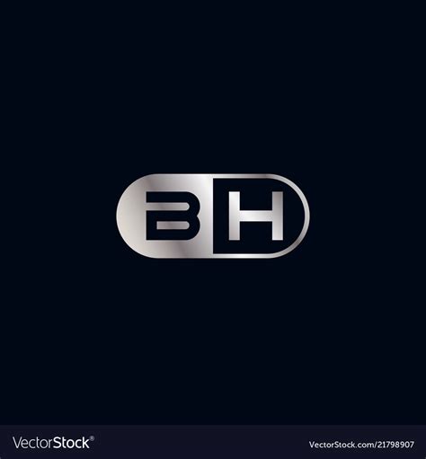 Initial Letter Bh Logo Template Design Royalty Free Vector