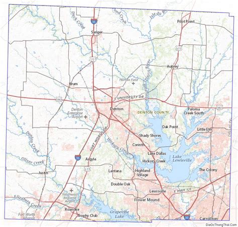Map Of Denton County Texas