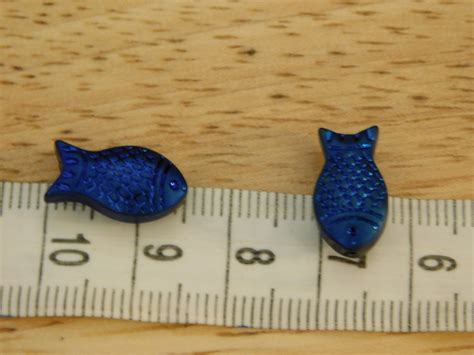 Electroplated Glass Fish Beads 15x8x5mm Metallic Electroform Etsy