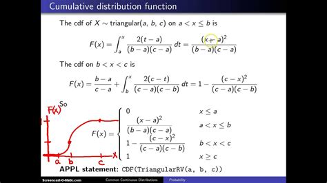 Triangular Distribution Cumulative Distribution Function YouTube