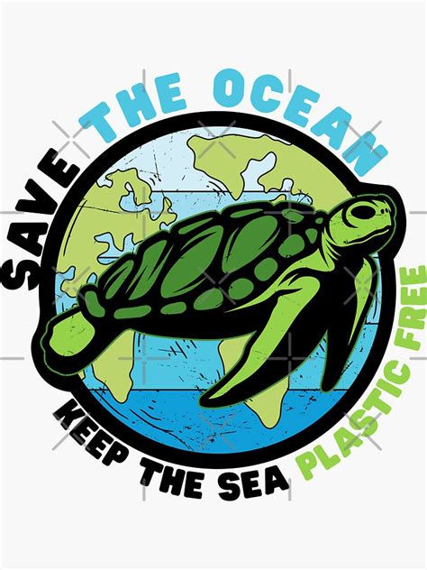 Save The Ocean Keep The Sea Plastic Free Sticker For Sale By Doacts
