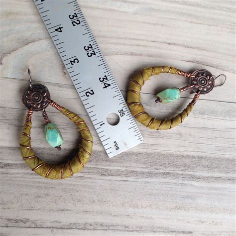 Chandelier Hoops Olive Green Silk Wrapped Amulet Hoops Etsy