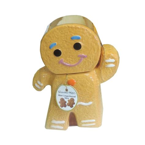 For a diy gift, spoon dry ingredients (gingerbread mix) into jars. Grandma Wild's Gingerbread Man Cookie Jar With Mini ...