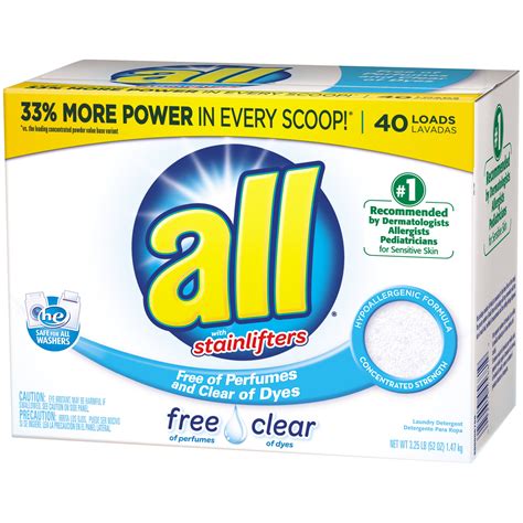 Buy All Powder Laundry Detergent Free Clear For Sensitive Skin 52