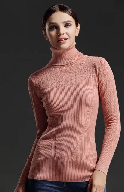 2015 Autumn And Winter Long Sleeve Tight Woman Sweater Turtleneck Pullover Elastic Women