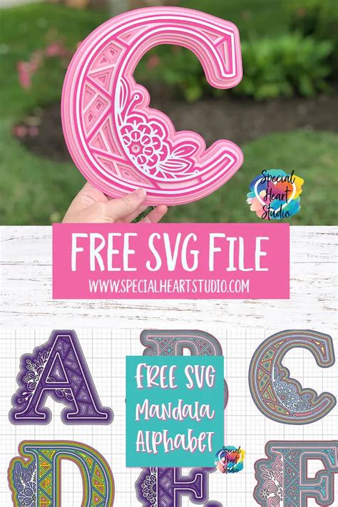 Download FREE Layered Mandala Alphabet SVG | Svg free files, Cricut free, Free svg