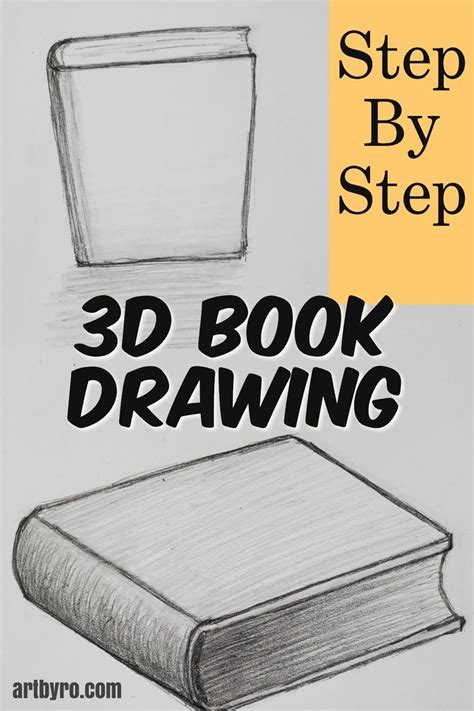Step by Step 3D Book Drawing | Art Tutorials | Book drawing, Drawing