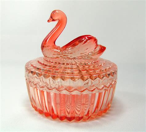Vintage Pink Swan Candy Dish Trinket Dish Jewelry Dish Etsy