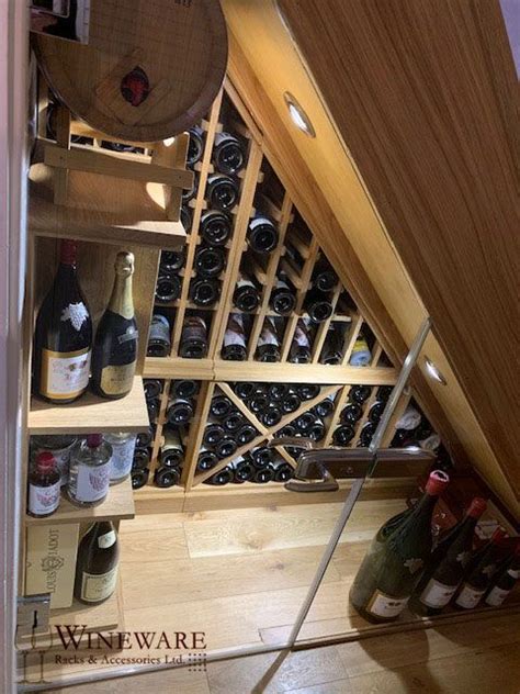 Bespoke Under Stairs Wine Racking In Beautiful Oak Home Wine Cellars