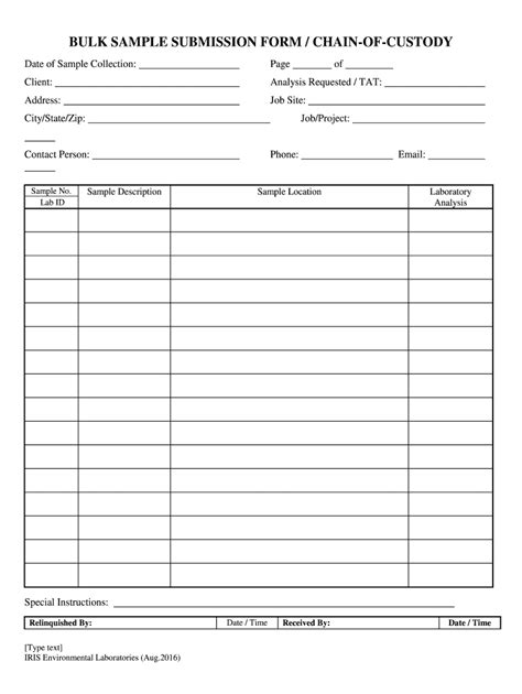 Chain Of Custody Form Fill Out And Sign Printable Pdf Template Signnow