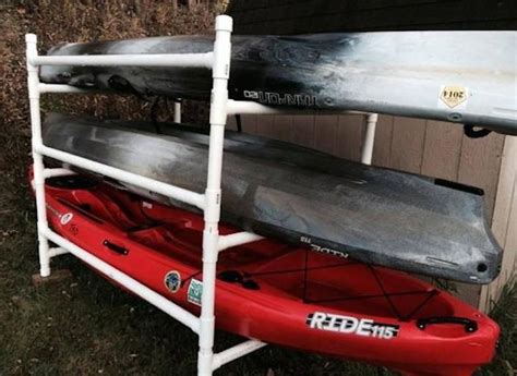 Saw two pieces that are 1 ft (.3 m) long and two pieces that are 4 ft (1.2 m) long. Build a Simple Kayak Rack From PVC | Wilderness Systems ...